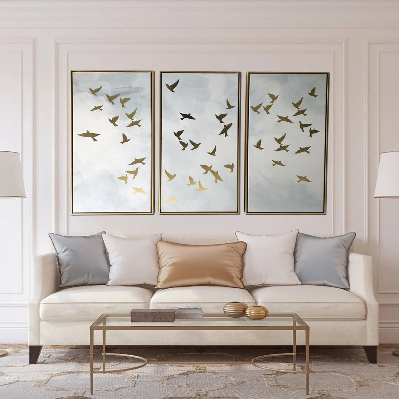 Coupon โ๏ธ Gallery 57 Golden Birds Floating Canvas 3 Piece 48x30 ๐ 5 Coupon โ๏ธ Gallery 57 Golden Birds Floating Canvas 3 Piece 48x30 ๐ - Image 3