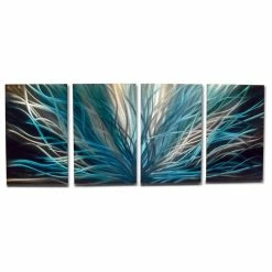Brand new 🎁 Miles Shay Metal Art Metal Wall Art Decor Abstract Contemporary Modern Sculpture- Radiance Blues 😉