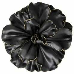 Promo 😉 Sagebrook Home Black Wall Flower, Sculpture 10" 😉