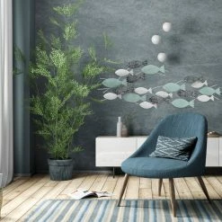 New 👏 Whole House Worlds School Of Fish In Blue Hues, Metal Wall Decor Art, 43.5" 😀 -Cheap wall decor Store 0be11e400127c3af 6214 w800 h800 b0 p0