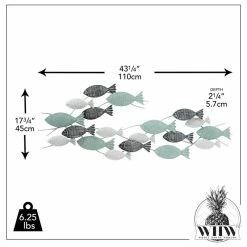 New 👏 Whole House Worlds School Of Fish In Blue Hues, Metal Wall Decor Art, 43.5" 😀 -Cheap wall decor Store 0ee180450ead6e7f 6214 w800 h800 b1 p0
