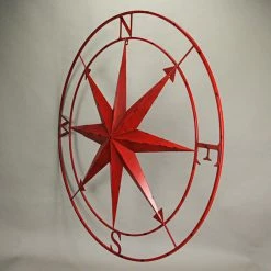 Best deal 🔥 Zeckos Indoor Outdoor Metal Compass Rose Wall Sculpture 39.5 Inch Diameter, Red 😀 -Cheap wall decor Store 12311d91037e44f5 9860 w800 h800 b0 p0