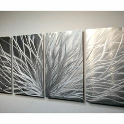 Outlet 🎉 Miles Shay Metal Art "Radiance Silver" Metal Wall Art By Miles Shay, 4-Piece Set 😀 -Cheap wall decor Store 12918d6707d6dbc2 6199 w800 h800 b0 p0