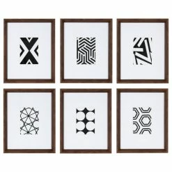 Cheap ⌛ Uniek Calter Framed Print Art Set, Walnut Brown 6 Piece 😀