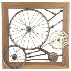 Top 10 ⌛ Brimfield & May Industrial Iron And Teak Wood Decorative Gears And Wheel Wall Decor ⌛