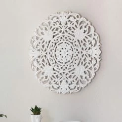 Flash Sale 🥰 Madeleine Home Inc. Frasso White Wall Medallion, White 😍 -Cheap wall decor Store 1d812aa50333e7e2 4711 w800 h800 b0 p0