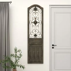 Best deal 🥰 Brimfield & May Brown Wood Rustic Scroll Door Inspired Wall Decor With Metal Wire 19" X 1" X 72" ✔️ -Cheap wall decor Store 2371ed5a01e9ac75 6912 w800 h800 b0 p0