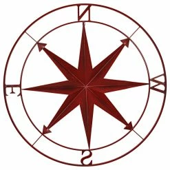 Best deal 🔥 Zeckos Indoor Outdoor Metal Compass Rose Wall Sculpture 39.5 Inch Diameter, Red 😀 -Cheap wall decor Store 31015042037e44f2 9860 w800 h800 b1 p0