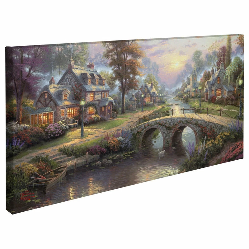 Flash Sale π Thomas Kinkade Sunset On Lamplight Lane Gallery Wrapped Canvas, 16"x31" π― 3 Flash Sale π Thomas Kinkade Sunset On Lamplight Lane Gallery Wrapped Canvas, 16"x31" π―