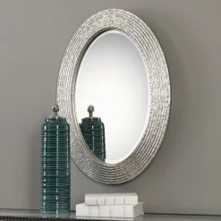 Budget 🎁 Uttermost Elegant Silver Ribbed Organic Style Wall Mirror, Oval Twig Reeded Vanity Modern 👍 -Cheap wall decor Store 330180240a143110 9699 w800 h800 b0 p0