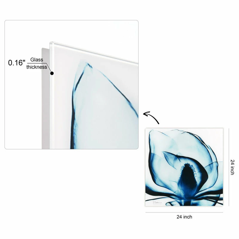 Wholesale ⌛ Empire Art Direct Blue Magnolia X-Ray Flower Wall Art Frameless Free Floating Tempered Glass Panel ⌛ 8 Wholesale ⌛ Empire Art Direct Blue Magnolia X-Ray Flower Wall Art Frameless Free Floating Tempered Glass Panel ⌛ - Image 6