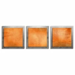 Cheapest ๐ Modern Crowd Orange Essence, Modern Orange And Silver Wall Decor, Giclee On Metal ๐
