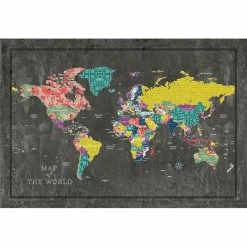 Wholesale โ DDCG Colorful World Map Canvas Wall Art, 48"x32", Unframed ๐ฏ
