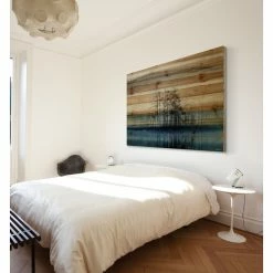 New 🔔 Parvez Taj "Tree Isle Reflects" Painting Print On Natural Pine Wood, 45"x30" ✨ -Cheap wall decor Store 3a01bb330ea9d0cd 7647 w800 h800 b0 p0