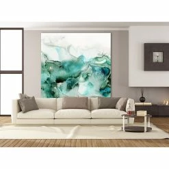 Promo 👏 Giant Art "Mint Bubbles I" Fine Art Canvas Print, 54"x54" 😉 -Cheap wall decor Store 3e01388c0993402c 0061 w800 h800 b0 p0