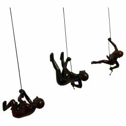 Best Sale 🤩 Eladitems Climbing Man Wall Art Position 1,2,3 , Choco, Black Color 🎉