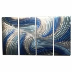 Budget 👍 Miles Shay Metal Art "Echo 3 Blues V2" Metal Wall Art By Miles Shay, 4-Piece Set ⌛