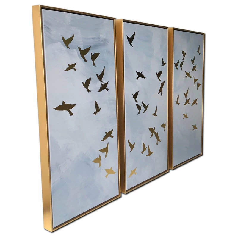 Coupon โ๏ธ Gallery 57 Golden Birds Floating Canvas 3 Piece 48x30 ๐ 4 Coupon โ๏ธ Gallery 57 Golden Birds Floating Canvas 3 Piece 48x30 ๐ - Image 2