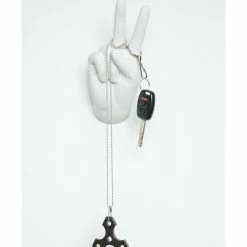 Cheapest ✨ Interior Illusions Plus White Peace Hand Wall Mount, 8.5" Tall 👍 -Cheap wall decor Store 5221372f01959d35 0975 w800 h800 b0 p0