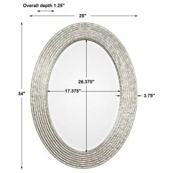 Budget 🎁 Uttermost Elegant Silver Ribbed Organic Style Wall Mirror, Oval Twig Reeded Vanity Modern 👍 -Cheap wall decor Store 5411bc1e02b09401 9699 w800 h800 b1 p0