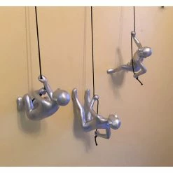 Hot Sale ✨ Eladitems Climbing Man Pos 1, 2, 3 Wall Art!, Set Of 3, Silver 🛒 -Cheap wall decor Store 5941346f07216366 6723 w800 h800 b0 p0