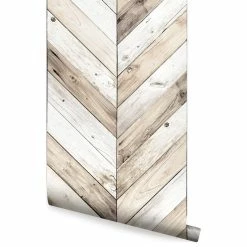 Hot Sale 😉 Accentuwall Chevron Wood Herringbone Wallpaper, Peel And Stick, Light, 24"x108" 👍 -Cheap wall decor Store 5d117c060e591fff 7788 w800 h800 b1 p0