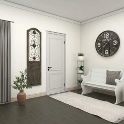 Best deal 🥰 Brimfield & May Brown Wood Rustic Scroll Door Inspired Wall Decor With Metal Wire 19" X 1" X 72" ✔️ -Cheap wall decor Store 6141bb9501e9ac77 6912 w800 h800 b0 p0