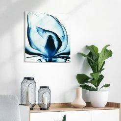 Wholesale โ Empire Art Direct Blue Magnolia X-Ray Flower Wall Art Frameless Free Floating Tempered Glass Panel โ