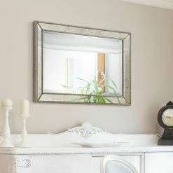 Best Sale ⌛ Empire Art Direct Champagne Beveled Antique Wall Mirror 1" Beveled Center, Wood Frame 36"x24" 🔔 -Cheap wall decor Store 6a214e75016fe44d 7553 w800 h800 b0 p0