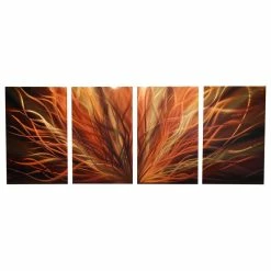 Coupon 😍 Miles Shay Metal Art "Metal Wall Art Abstract Sculpture" Metal Wall Art By Miles Shay, 4-Piece Set 🔥