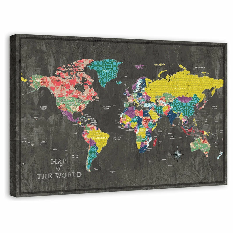 Wholesale โ DDCG Colorful World Map Canvas Wall Art, 48"x32", Unframed ๐ฏ 4 Wholesale โ DDCG Colorful World Map Canvas Wall Art, 48"x32", Unframed ๐ฏ - Image 2