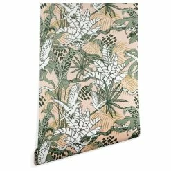 Deals 🌟 Deny Designs Marta Barragan Camarasa Jungle Drawing Wallpaper, Green, 2'x4' 🎉