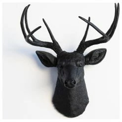 Hot Sale π Near And Deer Faux Deer Head, Matte Black β
