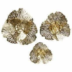 Budget 🥰 Brimfield & May Set Of 3 Gold Metal Glam Wall Decor 92165 🔥