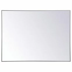 Flash Sale 🌟 Elegant Furniture & Lighting Metal Frame Rectangle Mirror 36 Inch X 48 Inch In Grey 🎉