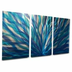 Coupon โ๏ธ Miles Shay Metal Art Metal Wall Art Decor Abstract Contemporary Modern Sculpture- Radiance Blue 47" ๐