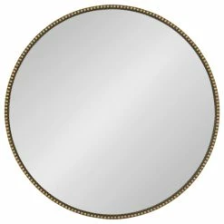 Best deal ✔️ Uniek Gwendolyn Round Beaded Accent Wall Mirror, Gold 23.6 Diameter ❤️