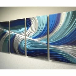 Budget 👍 Miles Shay Metal Art "Echo 3 Blues V2" Metal Wall Art By Miles Shay, 4-Piece Set ⌛ -Cheap wall decor Store 7b51732b07153de0 6219 w800 h800 b0 p0