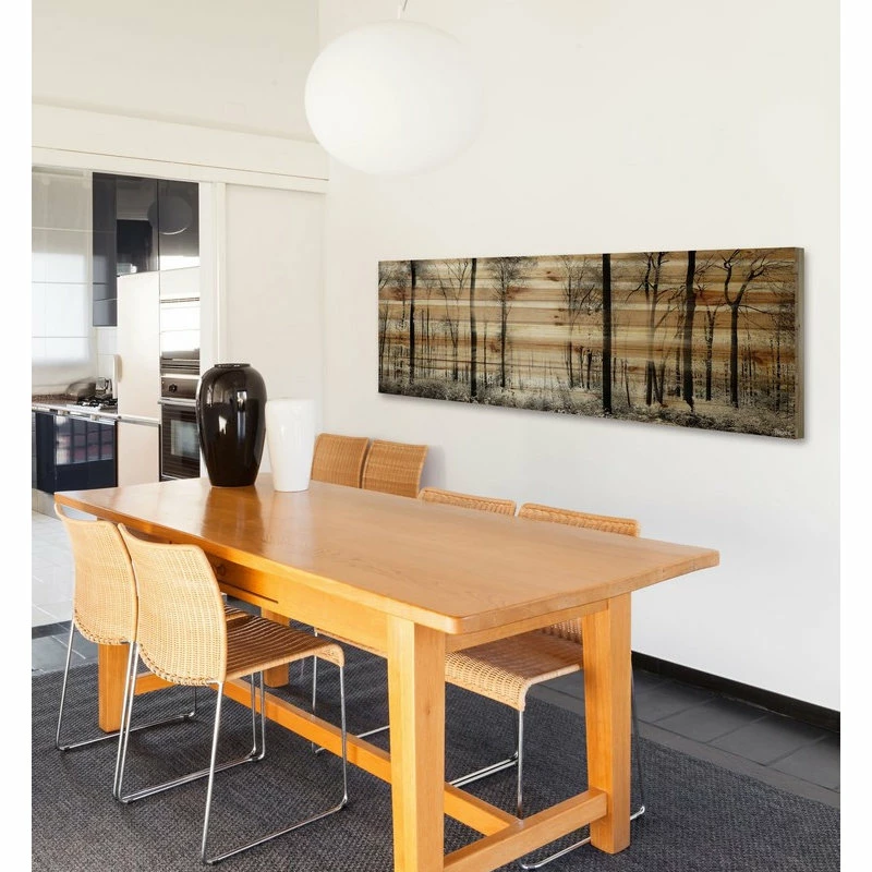 Cheapest 🥰 Parvez Taj "Panoramic Forest" Painting Print On Natural Pine Wood, 60"x20" ❤️ 5 Cheapest 🥰 Parvez Taj "Panoramic Forest" Painting Print On Natural Pine Wood, 60"x20" ❤️ - Image 3