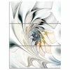 Cheapest ✔️ Designart Inc "White Stained Glass Floral Art" Metal Wall Art, 3 Panels, 28"x36" 😀