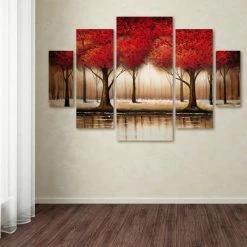 Flash Sale ✔️ Trademark Fine Art 'Parade Of Red Trees' Multi-Panel Canvas Art Set By Rio 🌟 -Cheap wall decor Store 8ba18d7305b8df76 6631 w800 h800 b0 p0