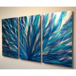 Coupon ✔️ Miles Shay Metal Art Metal Wall Art Decor Abstract Contemporary Modern Sculpture- Radiance Blue 47" 😀 -Cheap wall decor Store 8e6133c403b0b0af 6196 w800 h800 b0 p0
