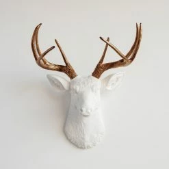 Flash Sale ๐ฅ Near And Deer Faux Deer Head, White And Bronze ๐