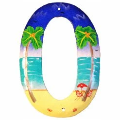 Buy ๐ Tropical Beach House Numbers Haitian Metal Art Number 0 Zero ๐