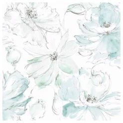 Coupon 🥰 York Wallcoverings CL2517 Floral Dreams Wallpaper Blue. Green ✔️