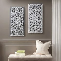 New 💯 Olliix Madison Park Botanical Panel Carved Wall Decor 2 Piece Set 🔔 -Cheap wall decor Store 9a3126320faadd73 3210 w800 h800 b0 p0