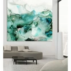 Promo 👏 Giant Art "Mint Bubbles I" Fine Art Canvas Print, 54"x54" 😉 -Cheap wall decor Store 9d01322f0993402d 0061 w800 h800 b0 p0