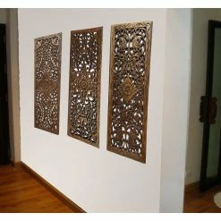 Cheap 🎁 Asiana Home Decor Large Lotus Floral Wood Carved Wall Panel, Tropical, 13.5"x35.5", White Wash 👍 -Cheap wall decor Store 9e3107f40aaac08e 1286 w800 h800 b0 p0