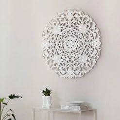 Flash Sale 🥰 Madeleine Home Inc. Frasso White Wall Medallion, White 😍 -Cheap wall decor Store 9ea171d80333e7e3 4711 w800 h800 b0 p0