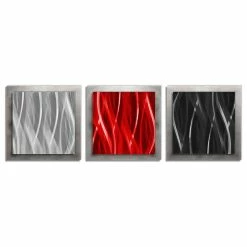 Best Sale ✔️ Modern Crowd Red Black Silver Essence, Edgy Metal Wall Decor 😀